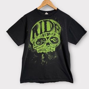 RIDE Snowboards Inc Skull Graphic Tee Shirt Y2K